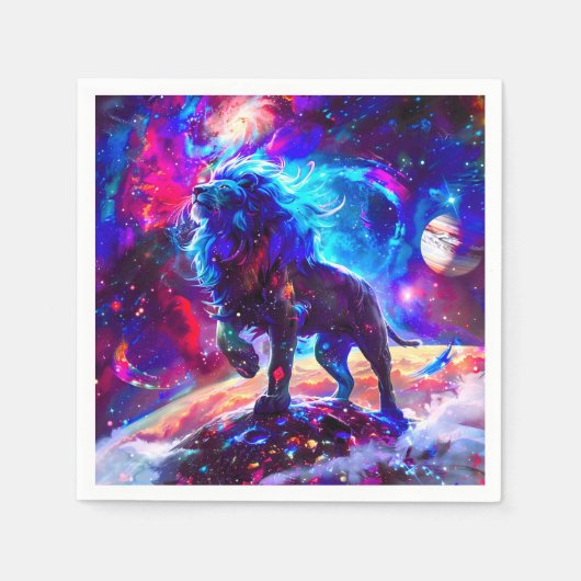 Serviette En Papier Galaxy Lion Blue (Devant)