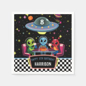 Serviette En Papier Galaxy Neon Space Alien Boys Birthday (Devant)