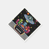 Serviette En Papier Galaxy Neon Space Alien Boys Birthday (Coin)