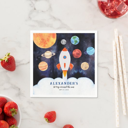 Serviette En Papier Galaxy Planètes spatiales Rocket Anniversaire de e (En situation)