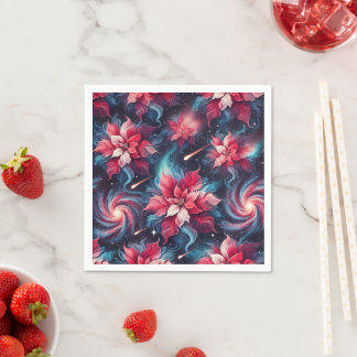 Serviette En Papier Galaxy Poinsettia Festive Motif Floral Découpage