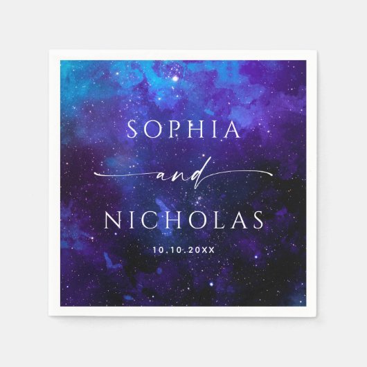 Serviette En Papier Galaxy Space Wedding | Celestial Astronomy Modern (Devant)