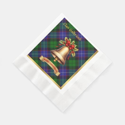 Serviette En Papier Galbraith Noël Tartan personnalisé (Coin)