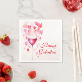 Serviette En Papier Galentines roses (En situation)