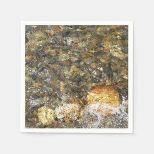 Serviette En Papier Galets Brown et gris naturel Abstrait