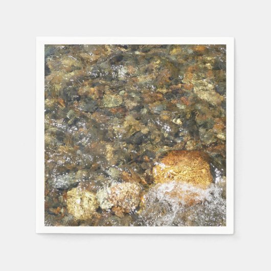 Serviette En Papier Galets Brown et gris naturel Abstrait (Devant)