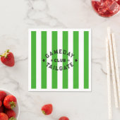 Serviette En Papier Gameday Tailgate Club Green Stripe Custom Party (En situation)