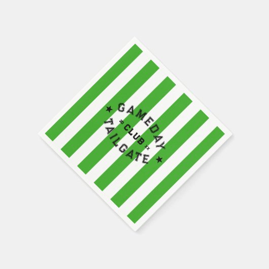 Serviette En Papier Gameday Tailgate Club Green Stripe Custom Party (Coin)