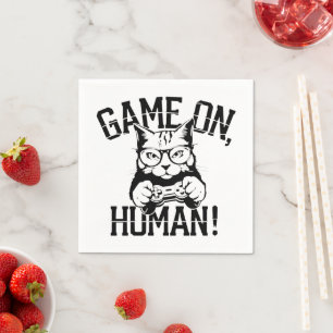 Serviette En Papier Gamer Cat Design Jeu Sur L'Homme - Cute Funny Cat
