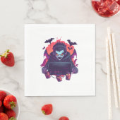 Serviette En Papier Gamer Vampire d'Halloween (En situation)