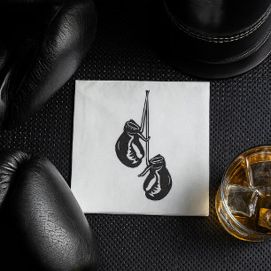 Serviette En Papier Gants de boxe suspendus vintage Rétro combattant
