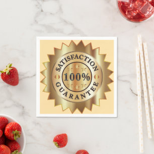 Serviette En Papier Garantie de satisfaction Mariage Cocktail Blanc
