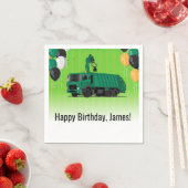 Serviette En Papier Garbage Truck Anniversaire Napkin (En situation)