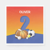 Serviette En Papier Garçon 2e anniversaire Sports Balls (Devant)