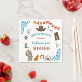 Serviette En Papier garçon Arrondi Premier Rodéo 1ère fête Anniversair (En situation)