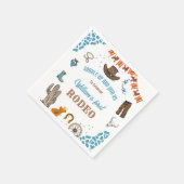 Serviette En Papier garçon Arrondi Premier Rodéo 1ère fête Anniversair (Coin)