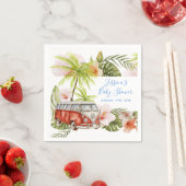 Serviette En Papier Garçon Baby Surfboard Tropical Beach Douche Napkin (En situation)