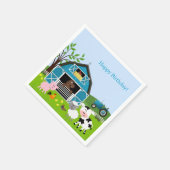Serviette En Papier Garçon Barnyard Animaux de ferme Papier d'annivers (Coin)