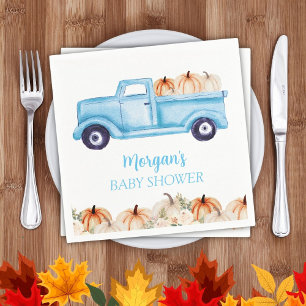 Serviette En Papier Garçon Bleu Petite Citrouille Douce Fête de Naissa