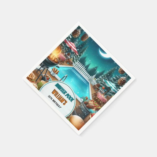 Serviette En Papier garçon bruh Barbeque Winter Pool Party 13e anniver (Coin)