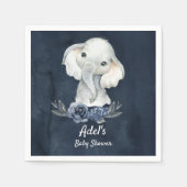 Serviette En Papier Garçon Elephant Navy Party Napkins pour baby showe (Devant)