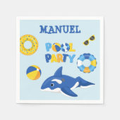 SERVIETTE EN PAPIER GARÇON ORCA INFLATABLE POOL PARTY (Devant)