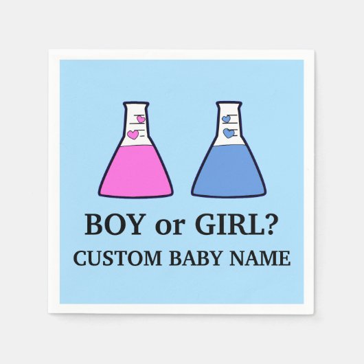 Serviette En Papier Garçon ou fille Genre Révéler la science Coeurs bé (Devant)