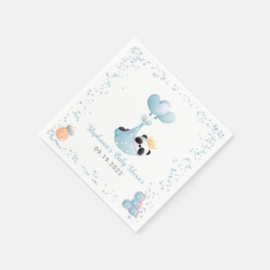 Serviette En Papier Garçon Panda Bear Baby shower bleu serviettes (Coin)