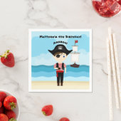 Serviette En Papier Garçon Pirate (En situation)