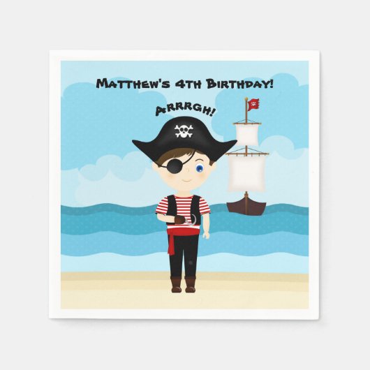 Serviette En Papier Garçon Pirate (Devant)