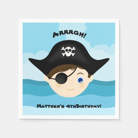 Serviette En Papier Garçon Pirate (Devant)