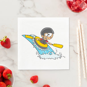 Serviette En Papier Garçon Rafting Les Rapids