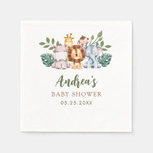 Serviette En Papier Garçon Safari Jungle Baby shower serviettes