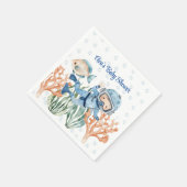 Serviette En Papier Garçon Sous Le Baby shower De Mer (Coin)