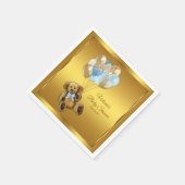 Serviette En Papier Garçon Teddy Baby shower d'ours serviettes (Coin)