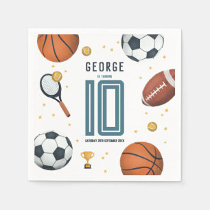 Serviette En Papier Garçons Anniversaire de enfant sportif moderne