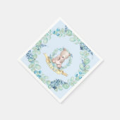 Serviette En Papier Garçons Aquarelle Bleu Baby shower Ours en Teddy (Coin)