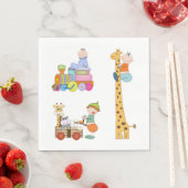 Serviette En Papier Garçons avec pépinière train Giraffe et Wagon (En situation)