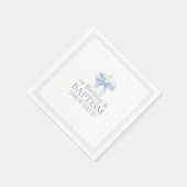 Serviette En Papier Garçons Blue Bow 1er anniversaire et baptême (Coin)