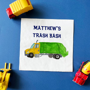 Serviette En Papier Garçons Camions Poubelles Peints Personnalisés