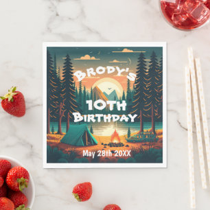 Serviette En Papier Garçons Camping Aventure Anniversaire