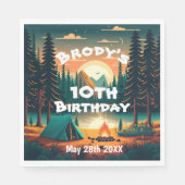 Serviette En Papier Garçons Camping Aventure Anniversaire (Devant)