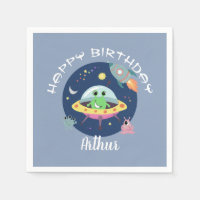Garçons Cool Blue Space Alien Galaxy Anniversaire