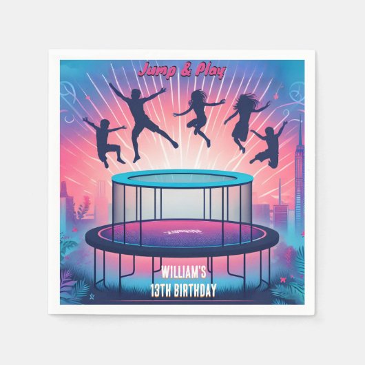 Serviette En Papier garçons enfants cool trampoline Park 13e anniversa (Devant)