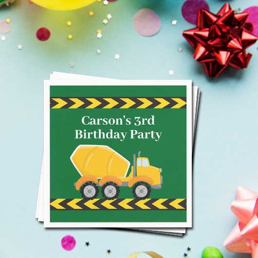 Serviette En Papier Garçons fête d'anniversaire Custom Green Truck Enf