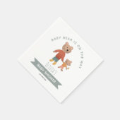 Serviette En Papier Garçons Forêt Boisée Mignonne Ours Bébé (Coin)