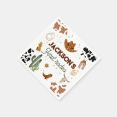 Serviette En Papier Garçons Mon premier rodéo Cowboy 1er anniversaire (Coin)