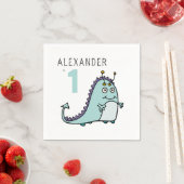 Serviette En Papier Garçons Monster 1er fête d'anniversaire (En situation)