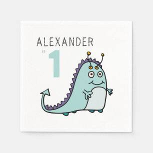 Serviette En Papier Garçons Monster 1er fête d'anniversaire