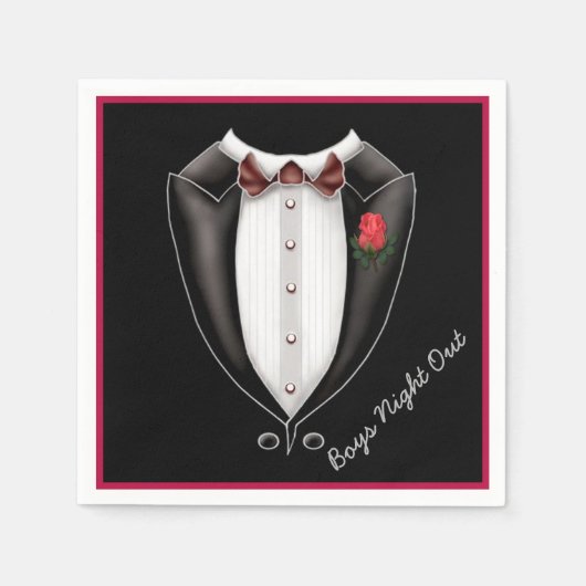 Serviette En Papier Garçons Night Out Tuxedo Party Napkins (Devant)